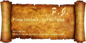 Pospischel Jolánta névjegykártya